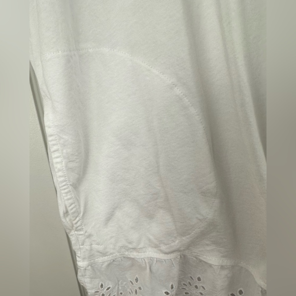 LOGO by Lori Goldstein White V-Neck Eyelet Hem Tunic - Picture 2 of 3